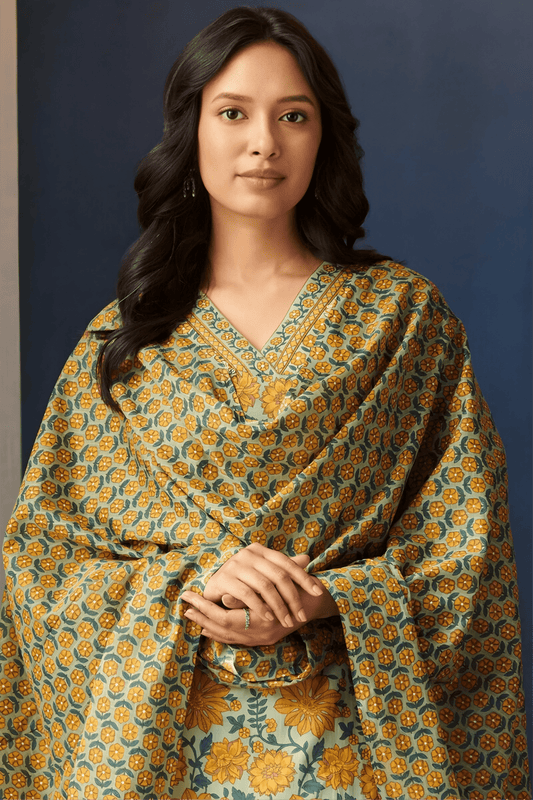 Printed Cotton Kurta Palazzos Set - Soft & Breathable
