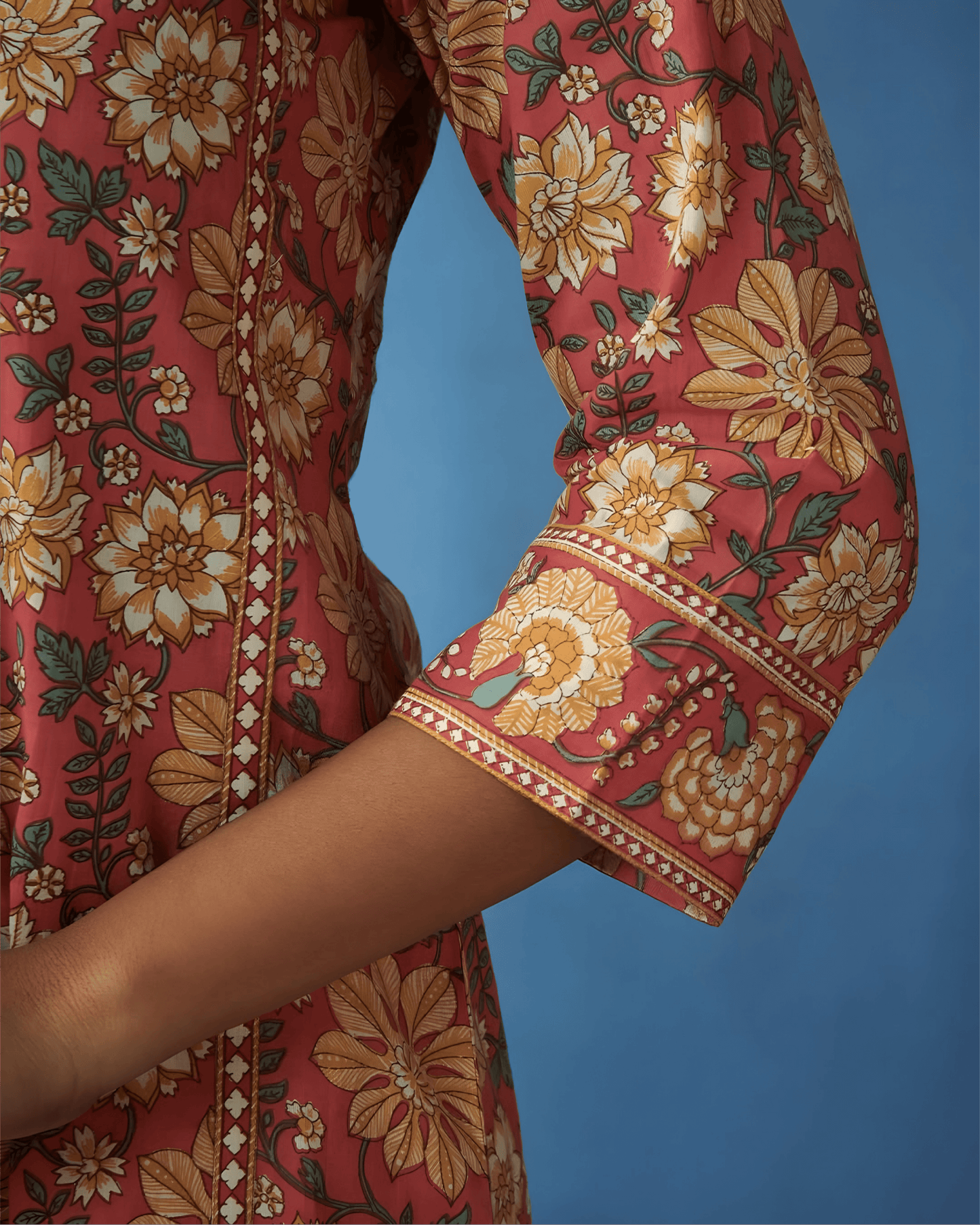 Printed Cotton Kurta Set with Palazzo & Dupatta - Soft & Breathable