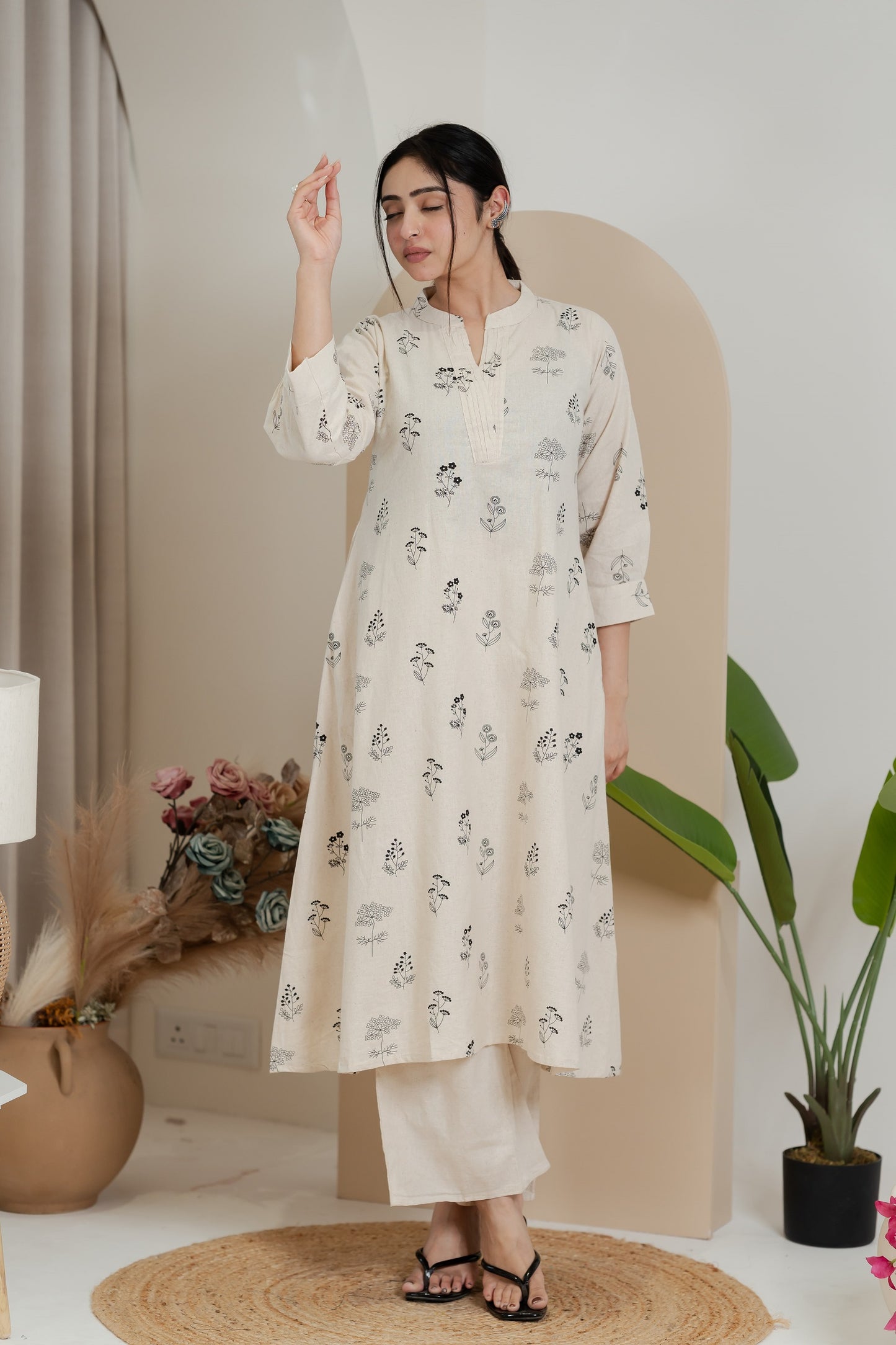 Premium Khadi Flex Kurta Set - Beige | Soft & Comfortable