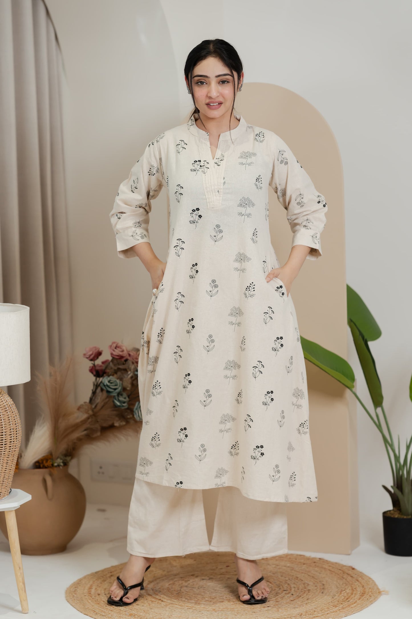 Premium Khadi Flex Kurta Set - Beige | Soft & Comfortable