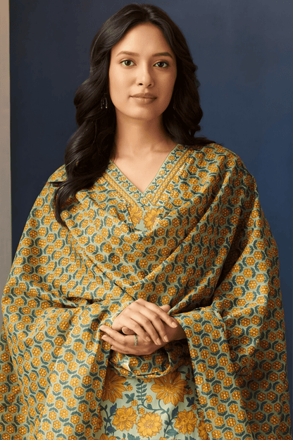 Printed Cotton Kurta Palazzos Set - Soft & Breathable