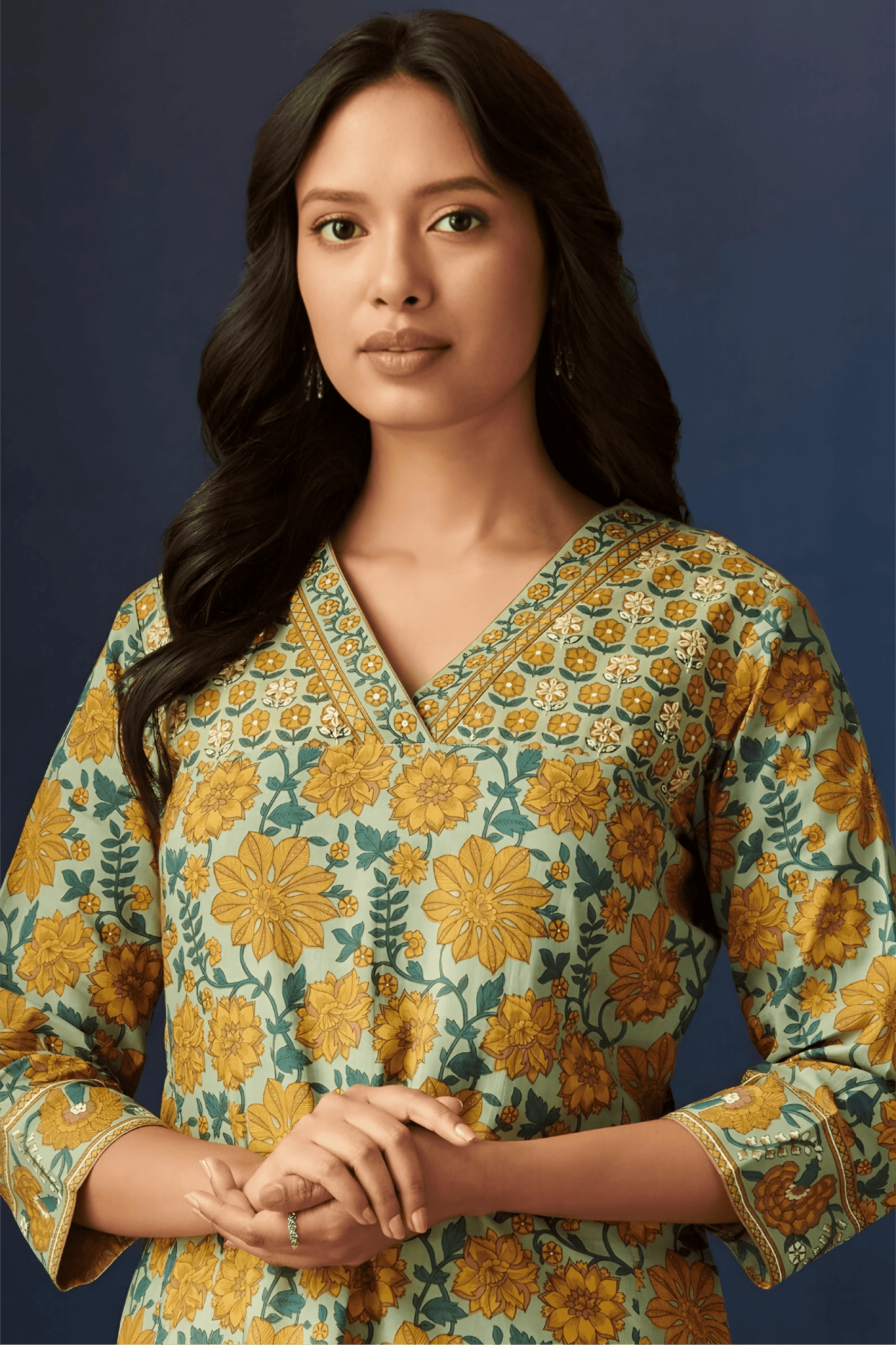 Printed Cotton Kurta Palazzos Set - Soft & Breathable