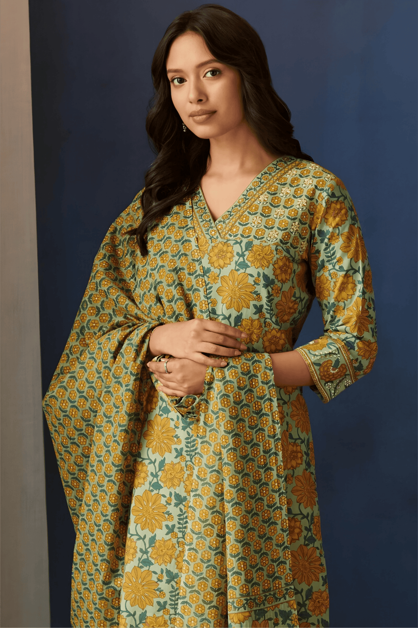 Printed Cotton Kurta Palazzos Set - Soft & Breathable