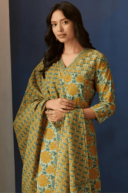 Printed Cotton Kurta Palazzos Set - Soft & Breathable