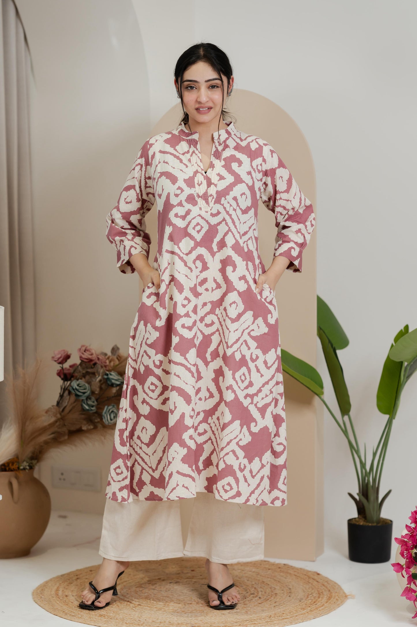 Premium Khadi Flex Kurta Set - Dusty Rose | Soft & Comfortable