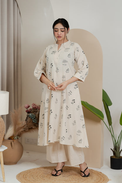 Premium Khadi Flex Kurta Set - Beige | Soft & Comfortable