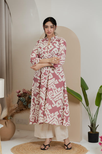 Premium Khadi Flex Kurta Set - Dusty Rose | Soft & Comfortable