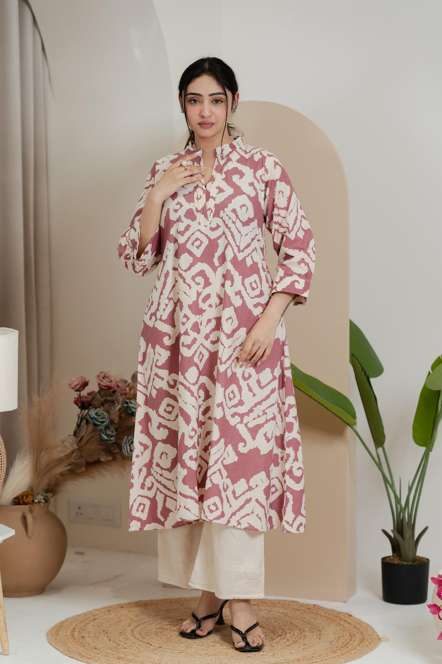 Premium Khadi Flex Kurta Set - Dusty Rose | Soft & Comfortable