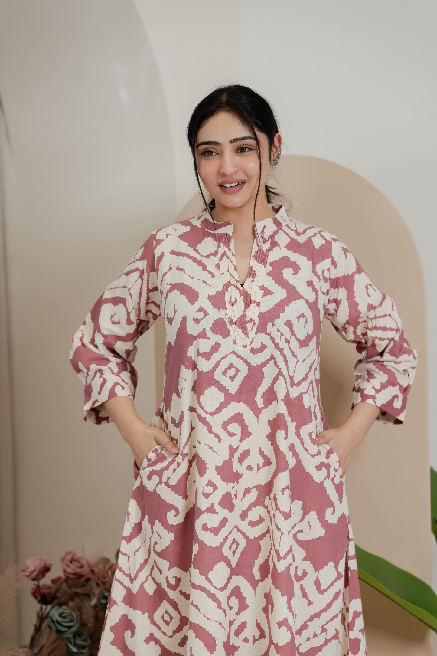 Premium Khadi Flex Kurta Set - Dusty Rose | Soft & Comfortable