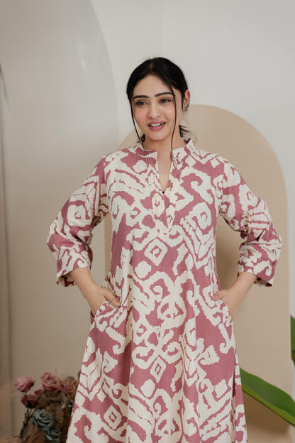 Premium Khadi Flex Kurta Set - Dusty Rose | Soft & Comfortable